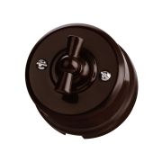 Выключатель поворотный проходной с ручкой (бантик) 10А коричневый «Виви» TDM