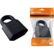 Кабельная розетка 2П 10А 250B (под евровилку CEE 7/16) с з/ш с кольцом черная TDM