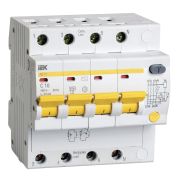 Выключатель автоматический дифференциального тока 4п C 10А 30мА тип AC 4.5кА АД-14 KARAT IEK MAD10-4-010-C-030