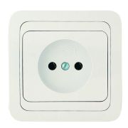 Розетка 1-м СП Mimoza 16А IP20 без заземл. керамика бел./бел. Makel 12002