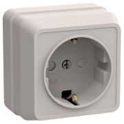 Розетка 1-м ОП Октава РСш20-3-ОКм 16А IP20 с заземл. защ. шторки крем. GENERICA ERO14-K33-16-DC
