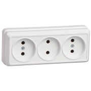 Розетка 3-м ОП Октава 10А IP20 без заземл. бел. GENERICA ERO30-K01-10-DC