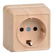 Розетка 1-м ОП Октава РС20-3-ОС 16А IP20 с заземл. сосна GENERICA ERO11-K03-16-DC