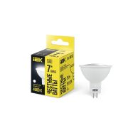 Лампа светодиодная Eco 7Вт MR16 софит 4000К нейтр. бел. GU5.3 630лм 230-240В IEK LLE-MR16-7-230-40-GU5