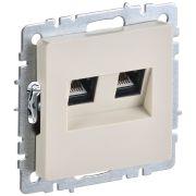Розетка компьютерная двойная СП RJ45 кат.5E BRITE РК10-2-БрКр беж. IEK BR-K20-1-K10