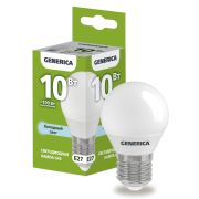 Лампа светодиодная G45 10Вт шар 6500К E27 230В GENERICA LL-G45-10-230-65-E27-G